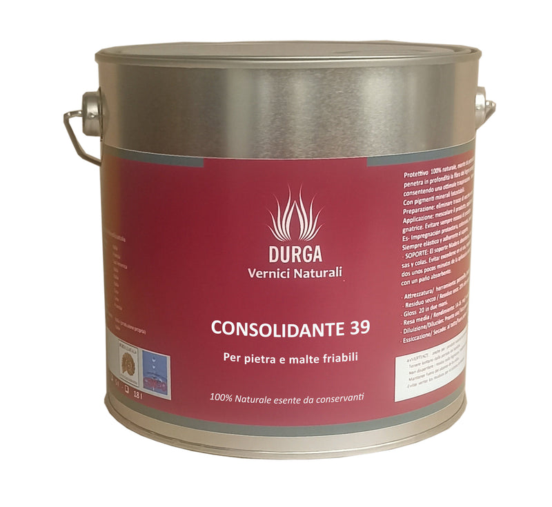 Consolidamento superficiale di pietra, malta e argilla . Consolidante 39